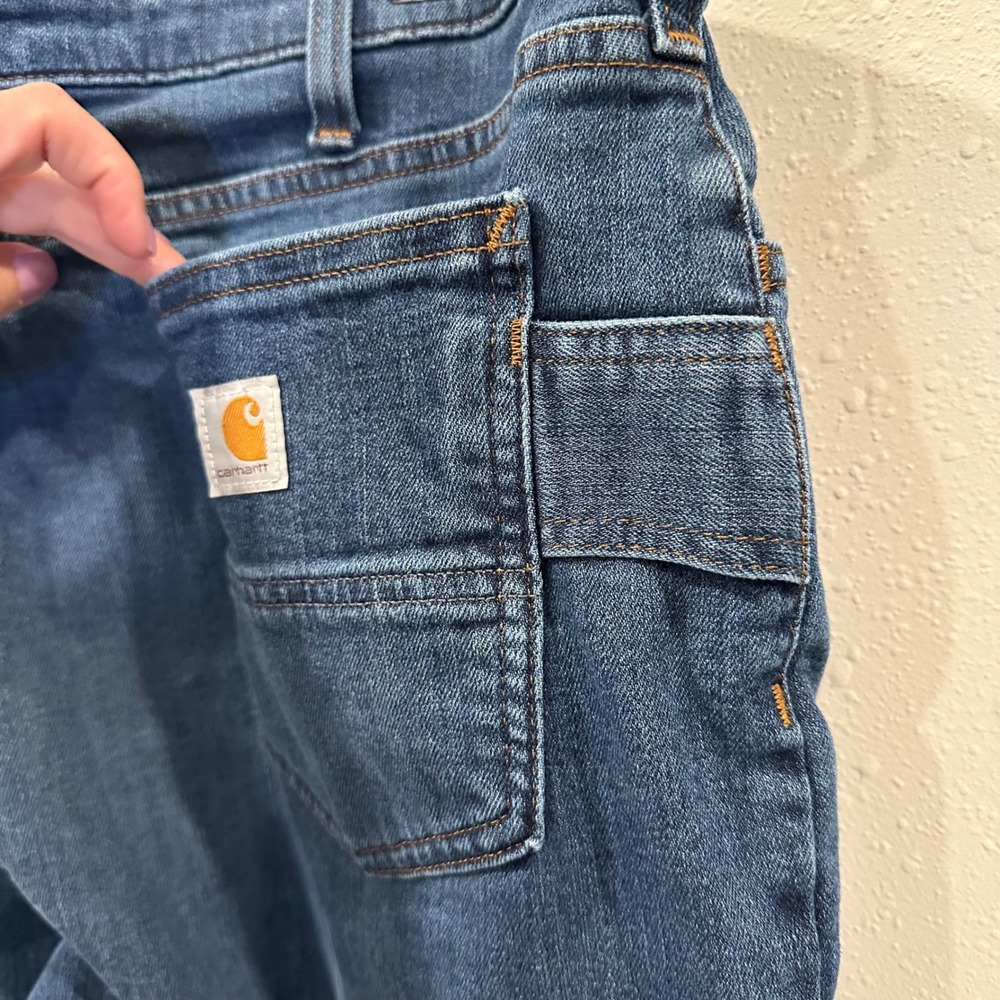 Carhartt Jeans Women 18 Tall Blue Relaxed Straight Leg Utility Workwear Denim - Picture 8 of 16